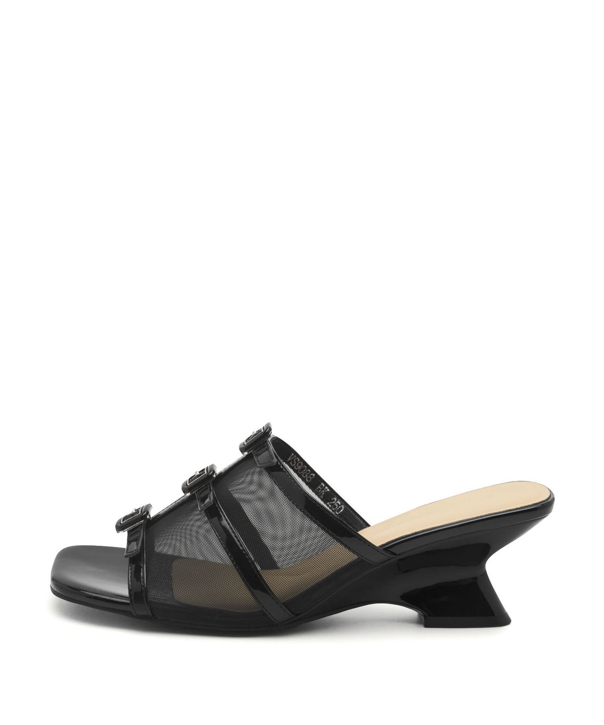 스퍼(SPUR) Clossy Mesh Strap Mule Sandal 뮬 샌들 6.2cm -VS9088 (2color)