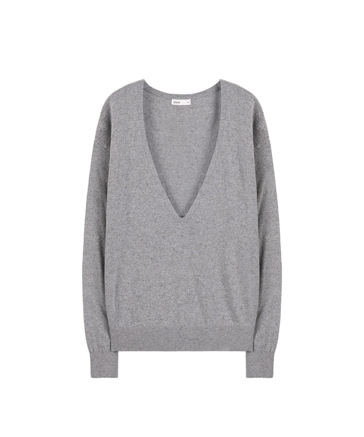 페플리(PEPLEE) Deep V-neck Knit (Grey)