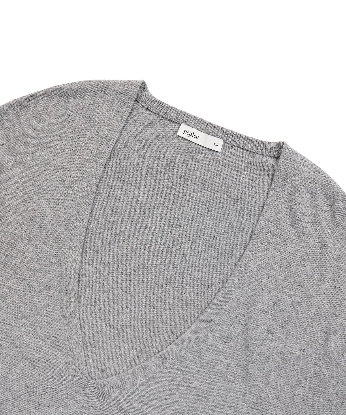 페플리(PEPLEE) Deep V-neck Knit (Grey)