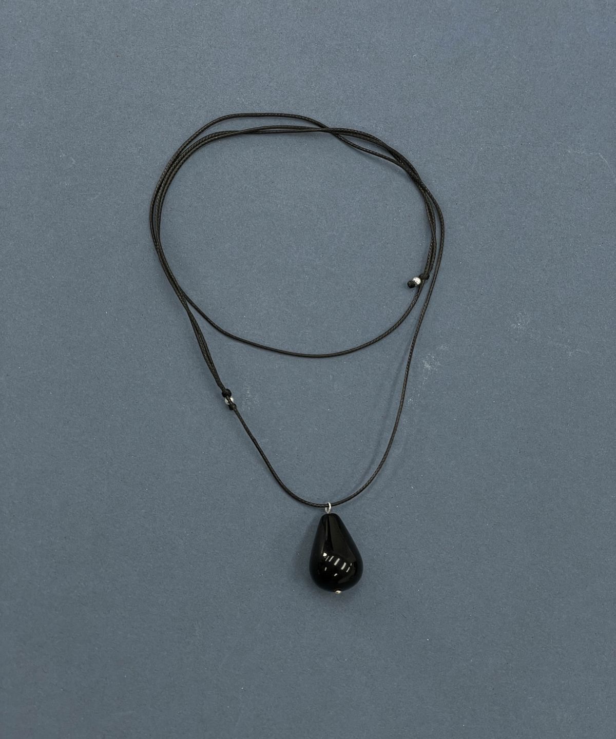 바라두(BARADU) 925 Simple onyx long necklace