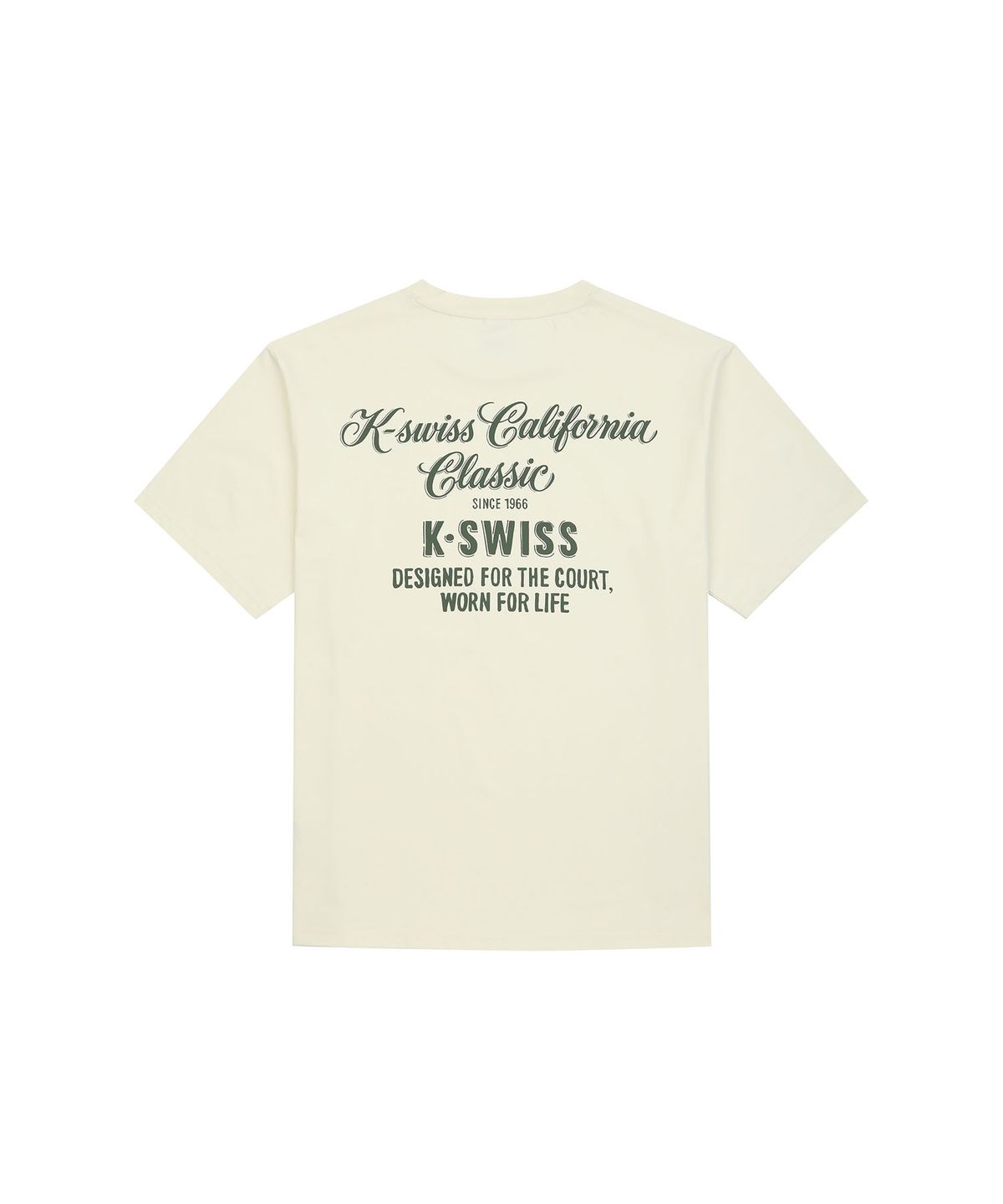 케이스위스(K-SWISS) 캘리포니아 레터링 반팔 티_1KSTSMV911IV
