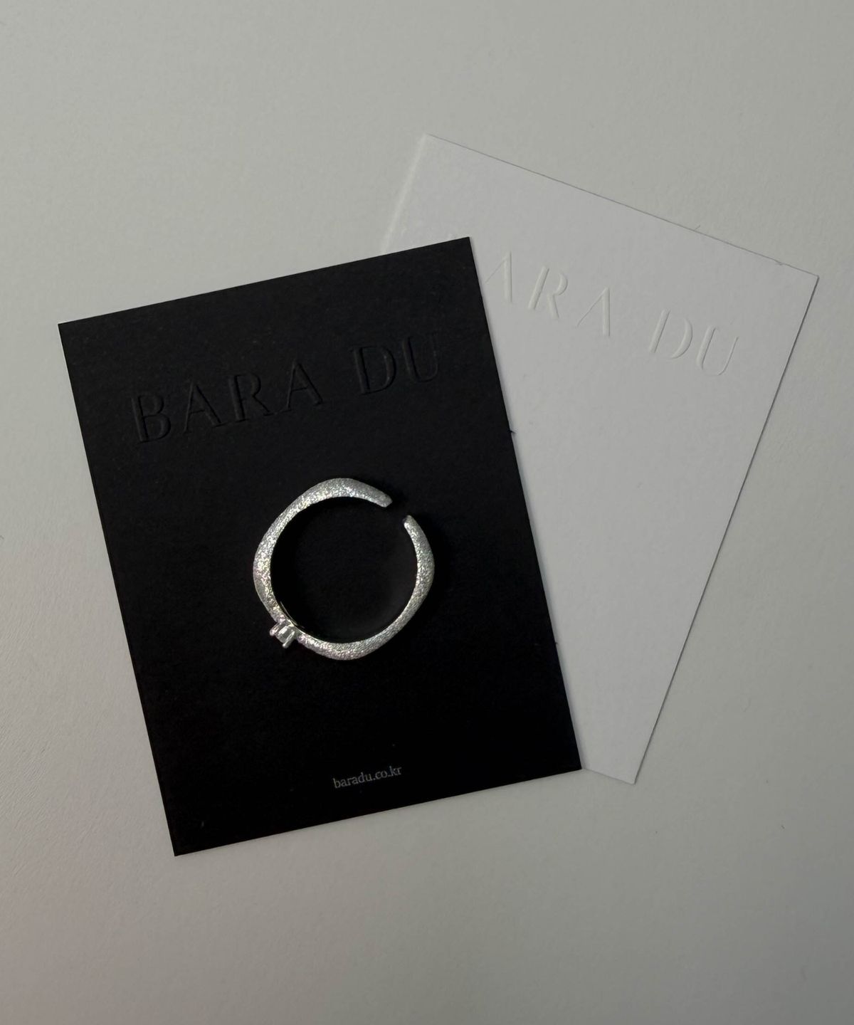 바라두(BARADU) 925 Glitter sanding open ring