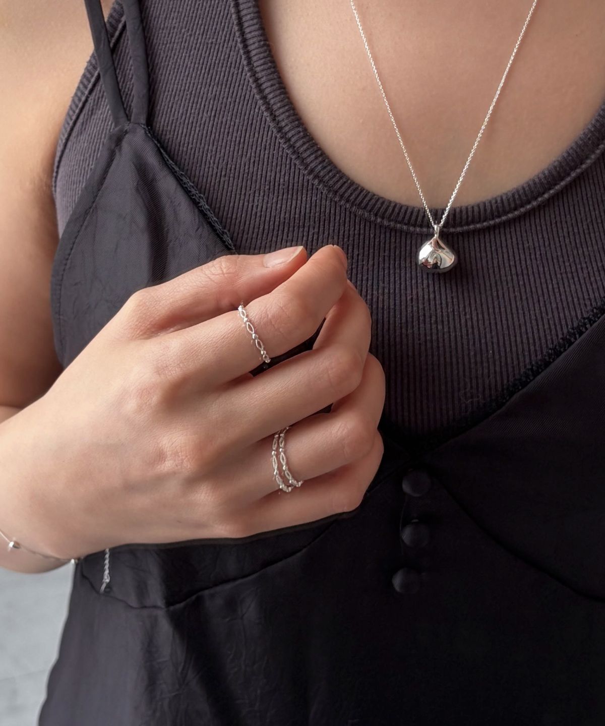 바라두(BARADU) 925 Silhouette link ring