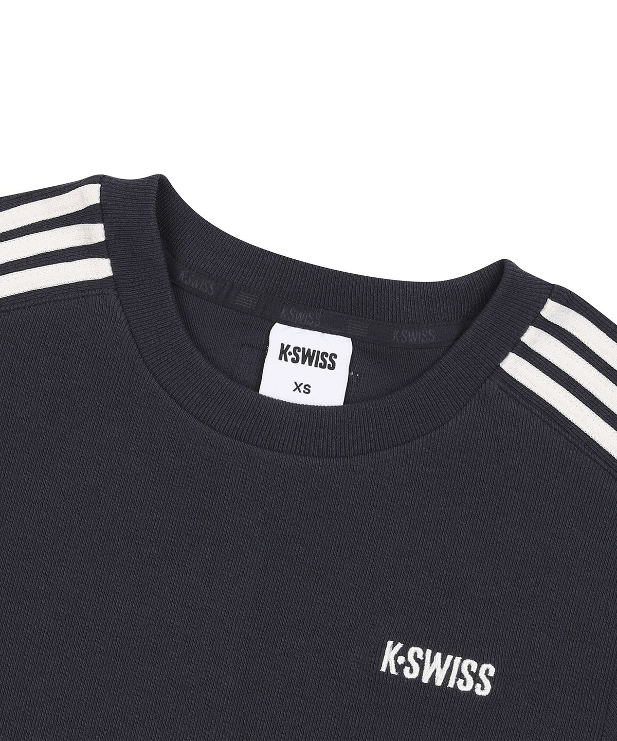 케이스위스(K-SWISS) 여성 셔링 크롭 반팔 티_1KSTSMV513NA
