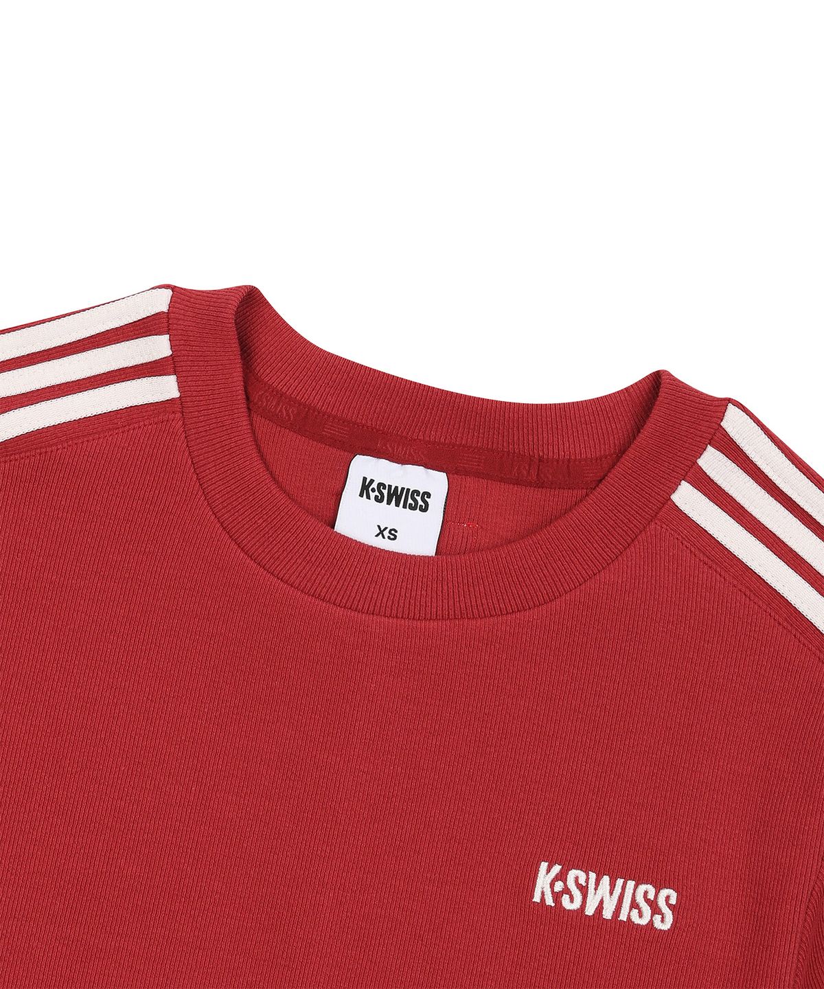케이스위스(K-SWISS) 여성 셔링 크롭 반팔 티_1KSTSMV513RE