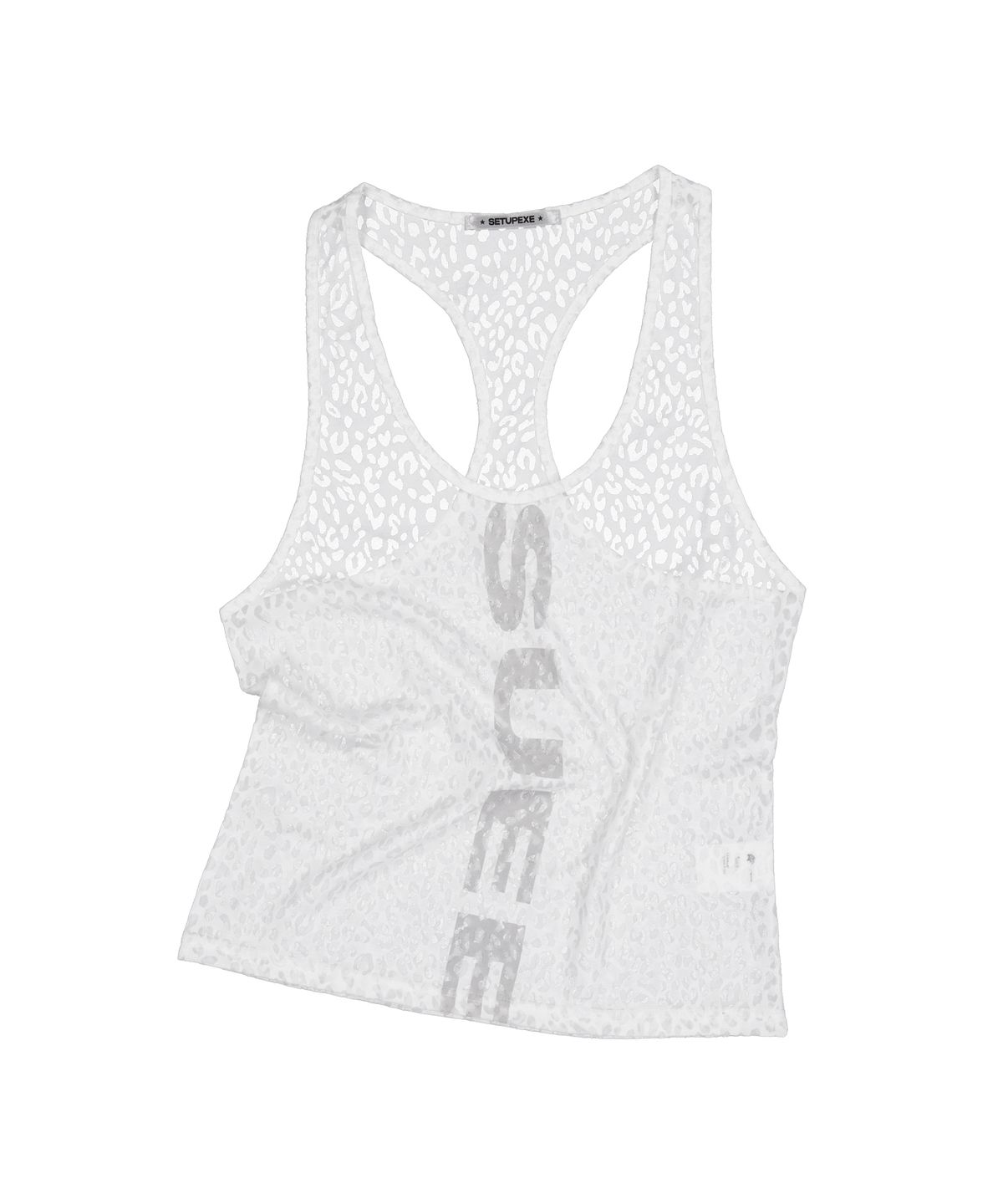 셋업이엑스이(SETUP-EXE) SHEER LEOPARD LOOSE SLEEVELESS / WHITE