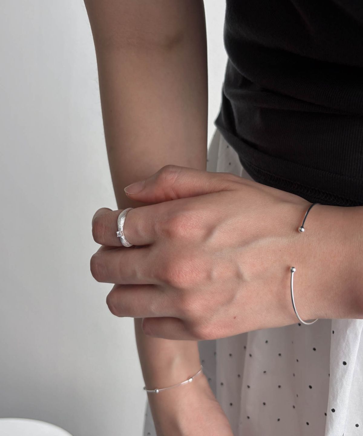 바라두(BARADU) 925 Slim ball bangle bracelet