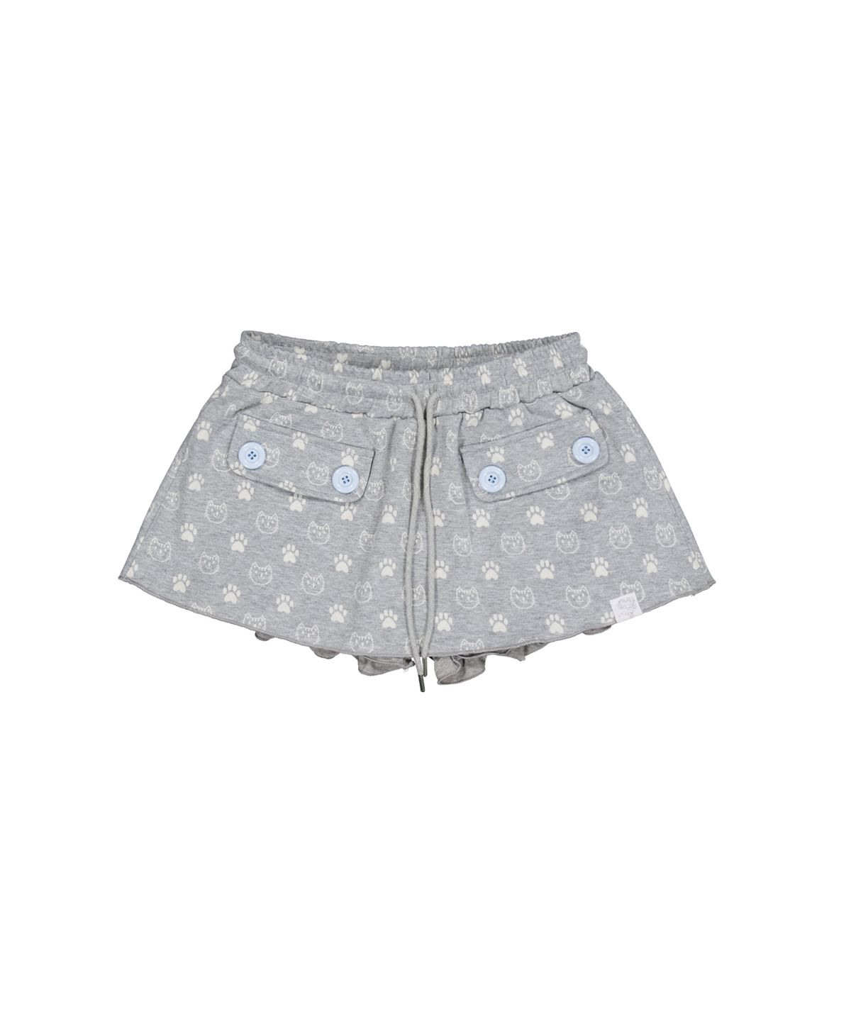 셋업이엑스이(SETUP-EXE) CAT BUTTON MINI SKORT / MELANGE GRAY