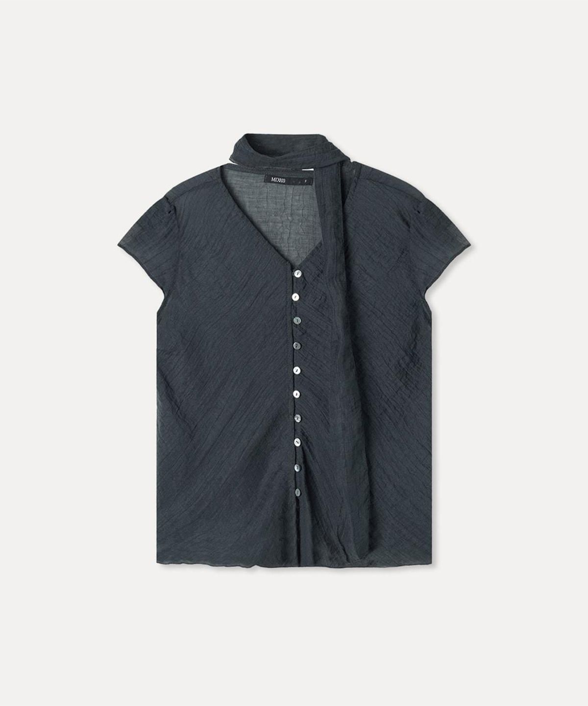 미쏘(MIXXO) V넥 캡소매 블라우스_MIWBWG90SS