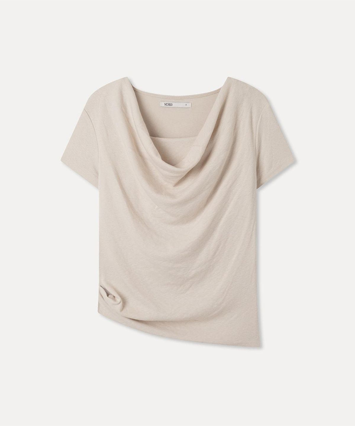 미쏘(MIXXO) 카울넥 반팔 티셔츠_MIWHWG91SS