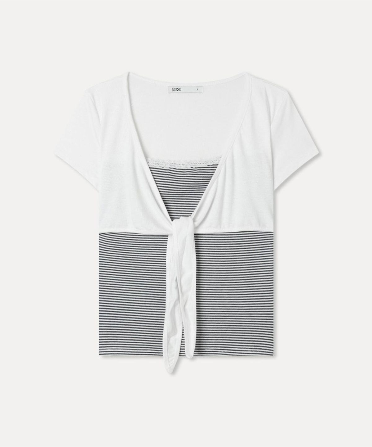 미쏘(MIXXO) 볼레로 레이어드 티셔츠_MIWHWG93SS