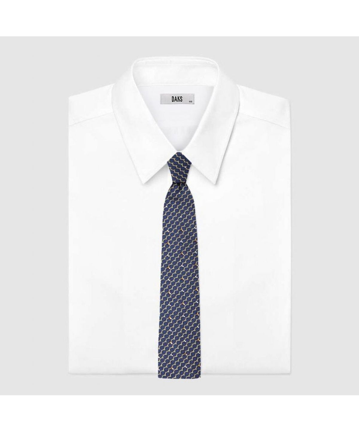닥스셔츠(DAKS SHIRTS) 실크혼방 큐빅 올오버 넥타이 네이비_DMF1ACF1105N1