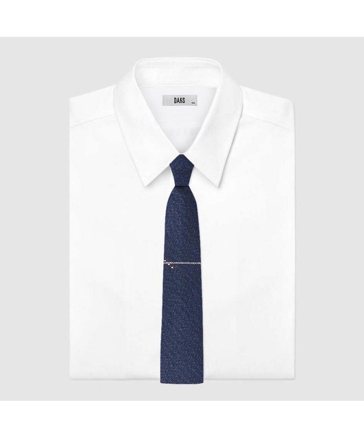 닥스셔츠(DAKS SHIRTS) 실크혼방 큐빅 원포인트 넥타이 네이비_DMF1ACF1204N1