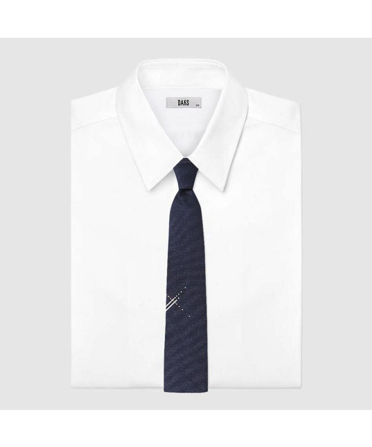 닥스셔츠(DAKS SHIRTS) 실크혼방 큐빅 원포인트 넥타이 네이비_DMF1ACF1205N1