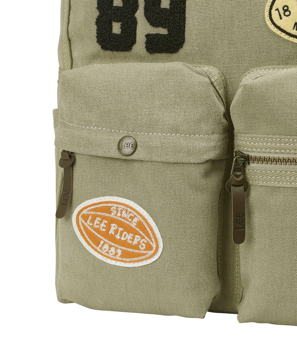 리 키즈(LEE KIDS) 타이포그래피 옥스포드 백팩 올리브 LK2603BP01OL
