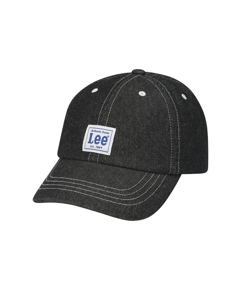 빈티지 로고라벨 데님 볼캡 블랙 LK2603CA41BK
