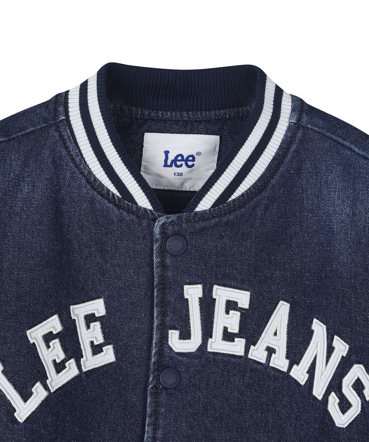리 키즈(LEE KIDS) 데님 패딩 바시티 점퍼 인디고 LK2603JU12IN