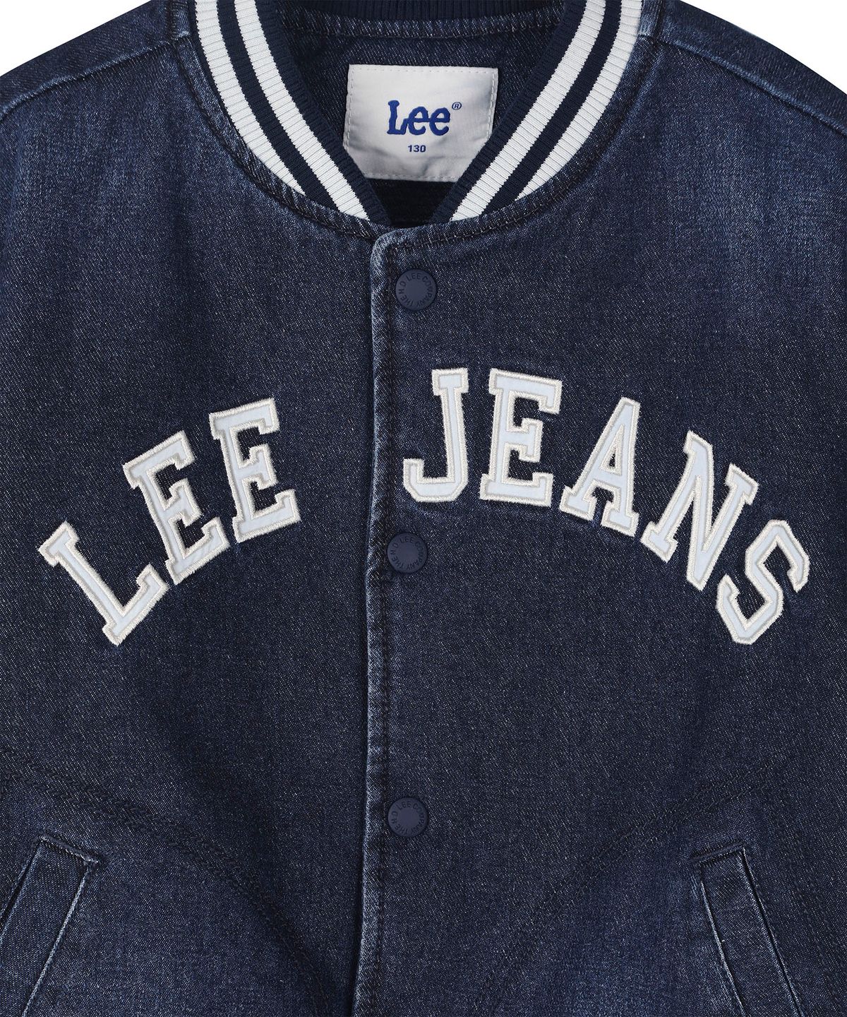 리 키즈(LEE KIDS) 데님 패딩 바시티 점퍼 인디고 LK2603JU12IN