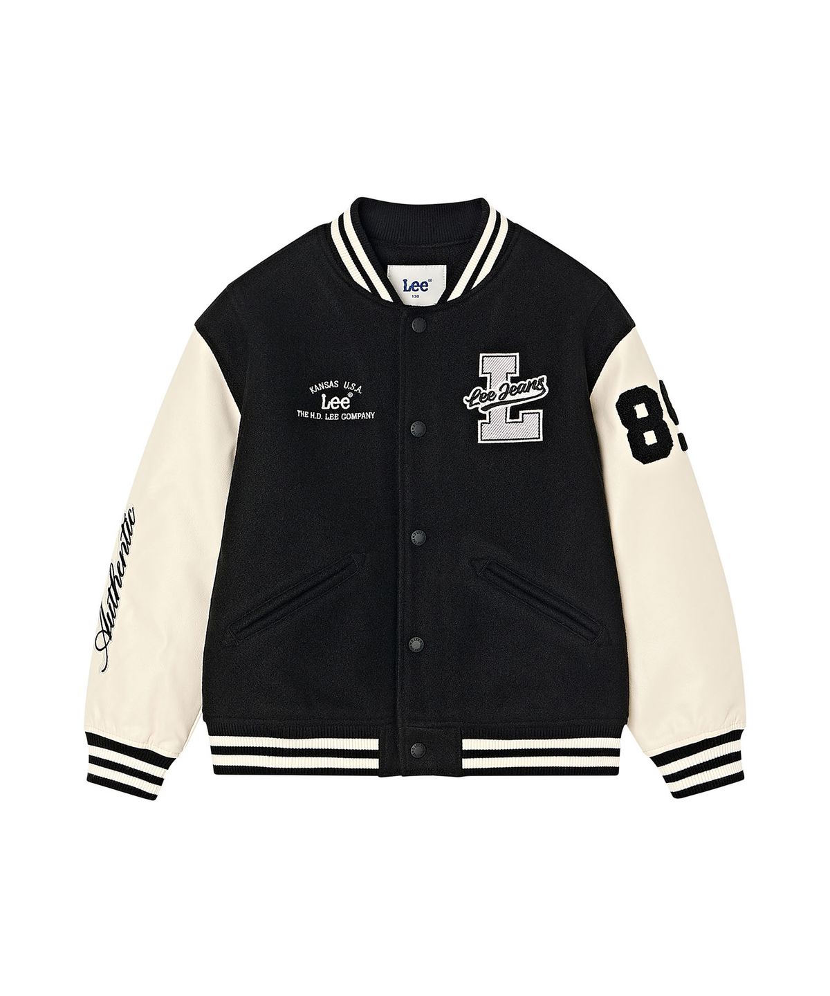 리 키즈(LEE KIDS) 레터링 바시티 점퍼 블랙 LK2603JU10BK