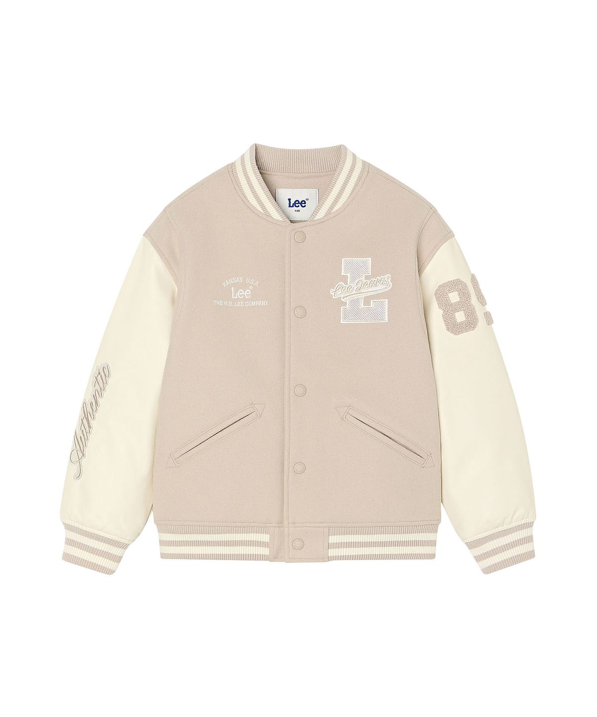 리 키즈(LEE KIDS) 레터링 바시티 점퍼 카키 LK2603JU10KH