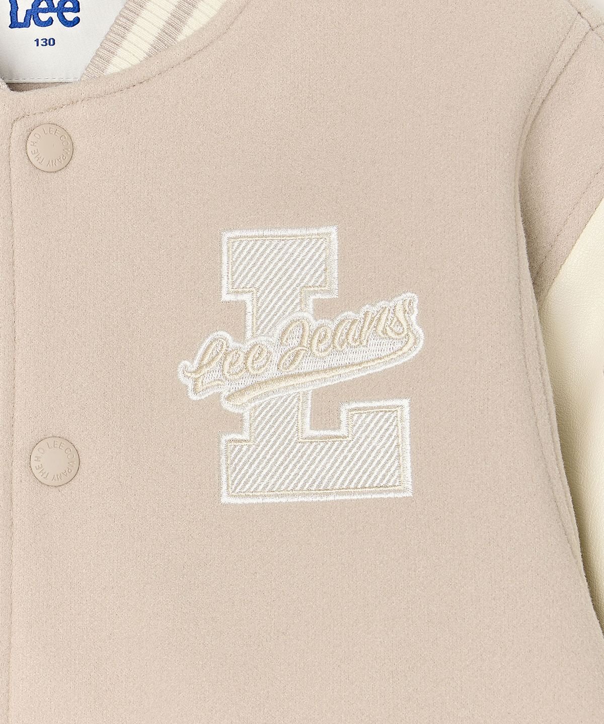 리 키즈(LEE KIDS) 레터링 바시티 점퍼 카키 LK2603JU10KH