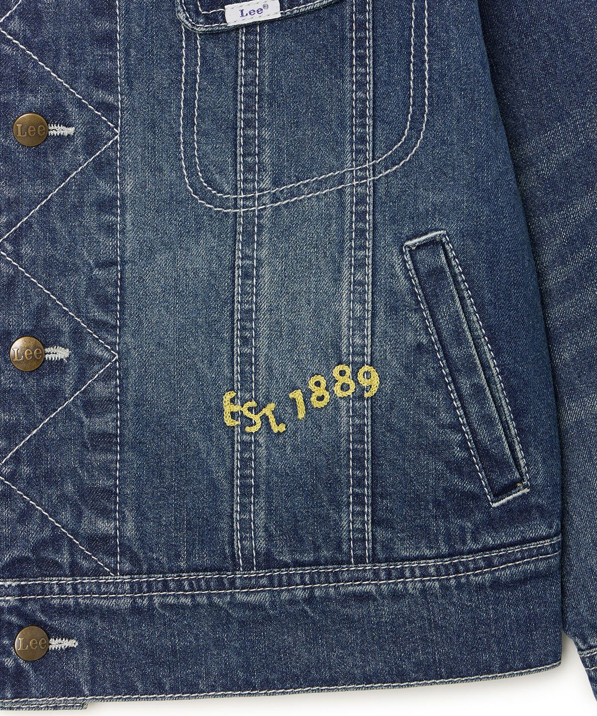 리 키즈(LEE KIDS) 뒷판 자수 데님 자켓 인디고 LK2603IJ11IN