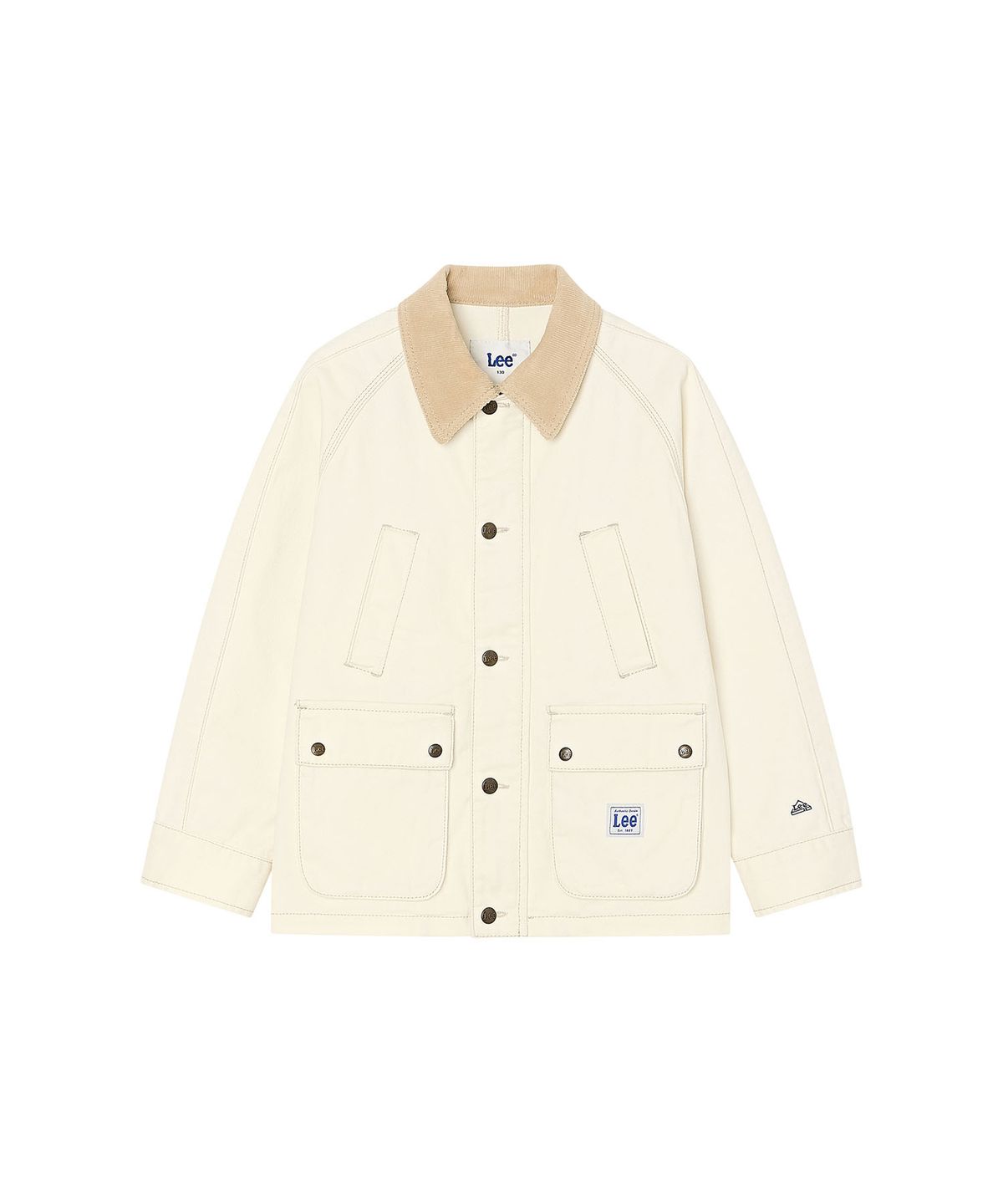 리 키즈(LEE KIDS) 배색 카라 데님 자켓 아이보리 LK2603IJ02IV