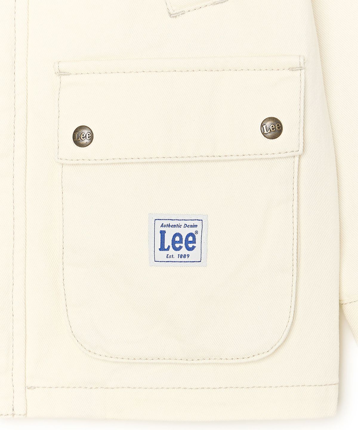 리 키즈(LEE KIDS) 배색 카라 데님 자켓 아이보리 LK2603IJ02IV