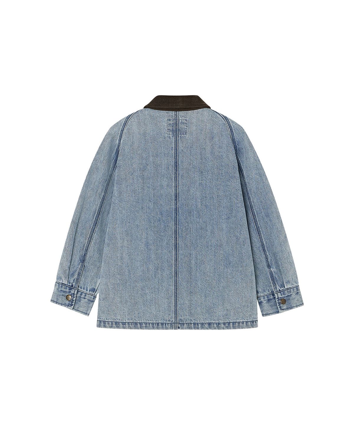 리 키즈(LEE KIDS) 배색 카라 데님 자켓 인디고라이트 LK2603IJ02IL