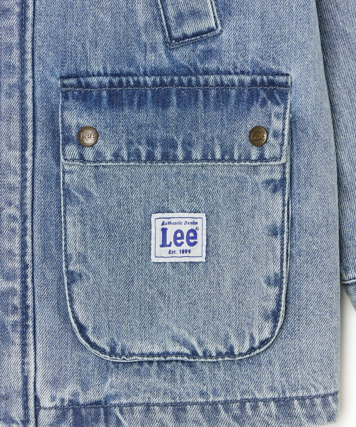 리 키즈(LEE KIDS) 배색 카라 데님 자켓 인디고라이트 LK2603IJ02IL