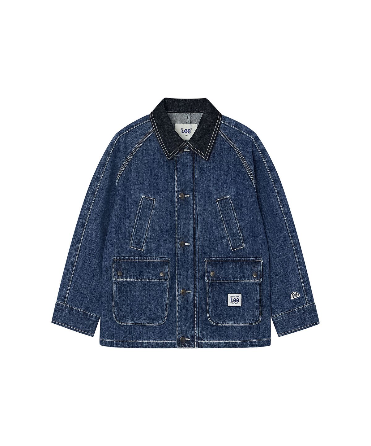 리 키즈(LEE KIDS) 배색 카라 데님 자켓 인디고 LK2603IJ02IN