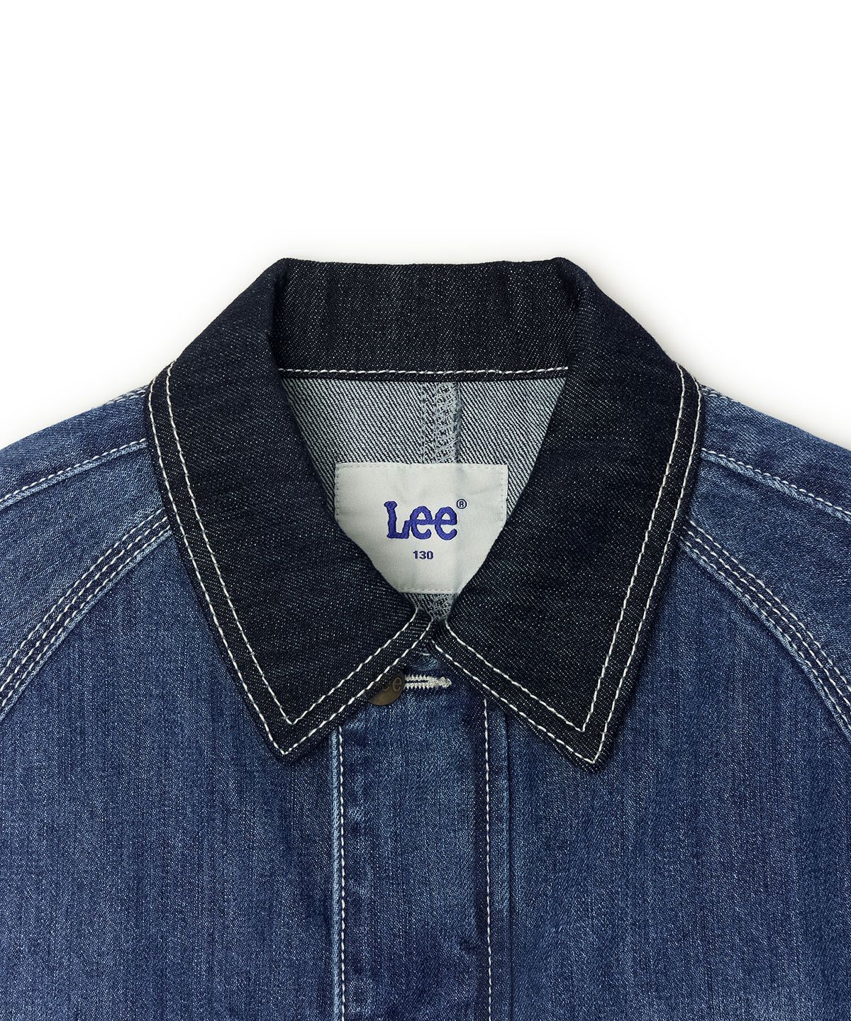 리 키즈(LEE KIDS) 배색 카라 데님 자켓 인디고 LK2603IJ02IN