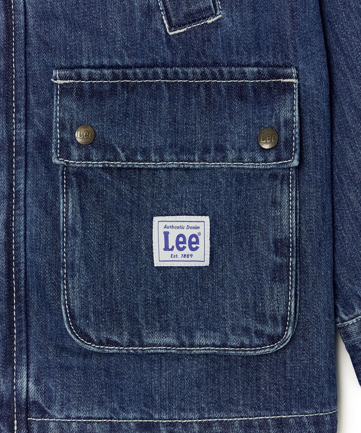 리 키즈(LEE KIDS) 배색 카라 데님 자켓 인디고 LK2603IJ02IN