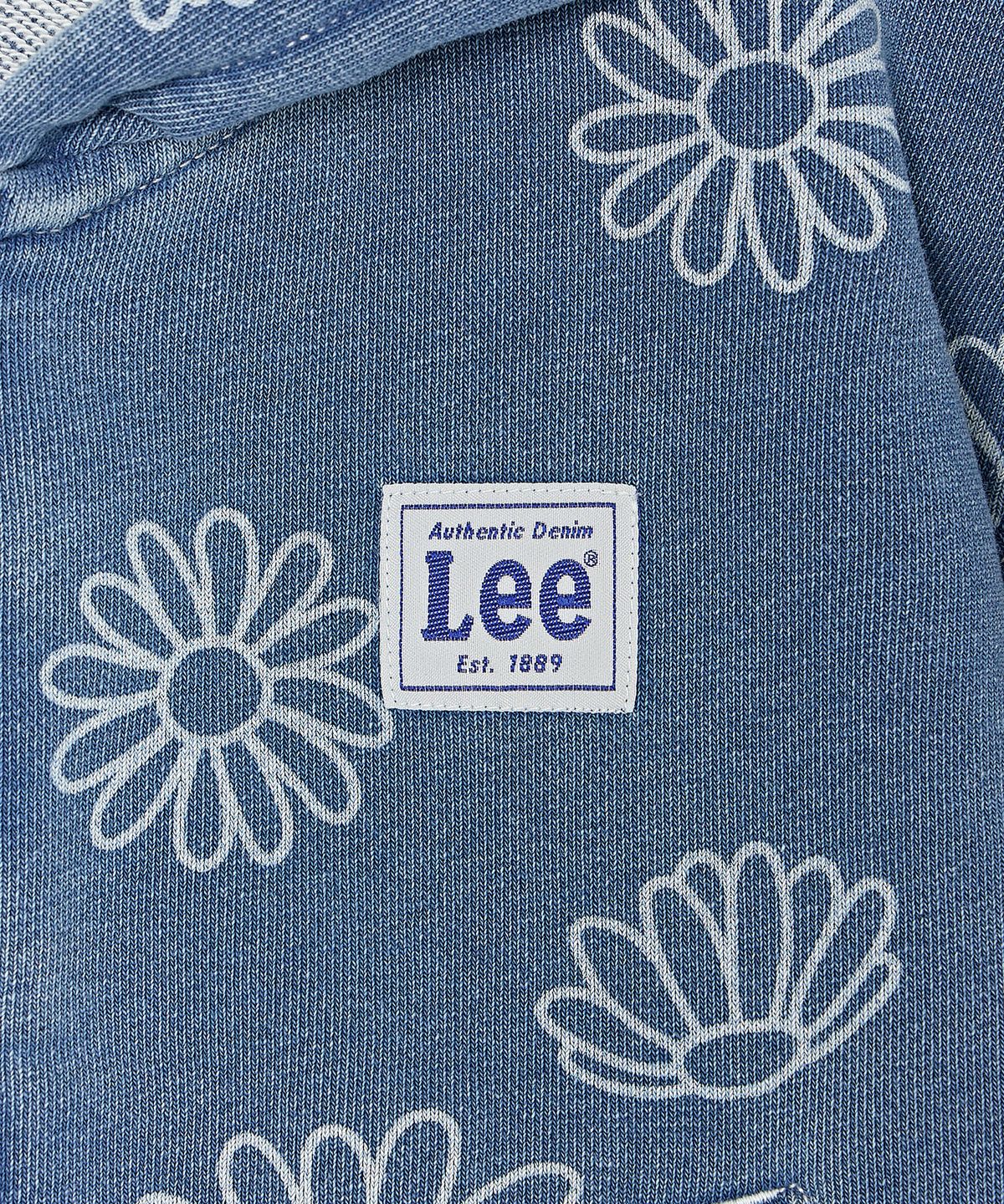 리 키즈(LEE KIDS) 데이지 프린트 세미 크롭 후드 집업 인디고 LK2603HZ70IN