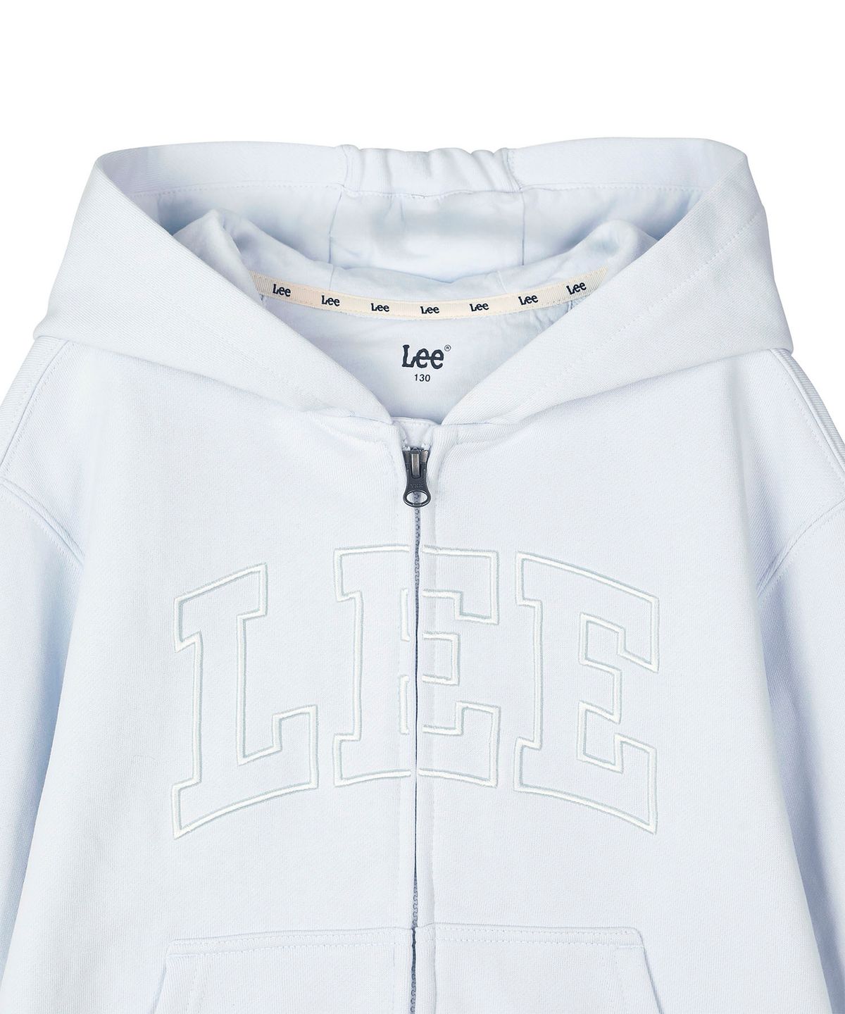 리 키즈(LEE KIDS) 컬리지 빅로고 후드집업 스카이블루 LK2603HZ20SB