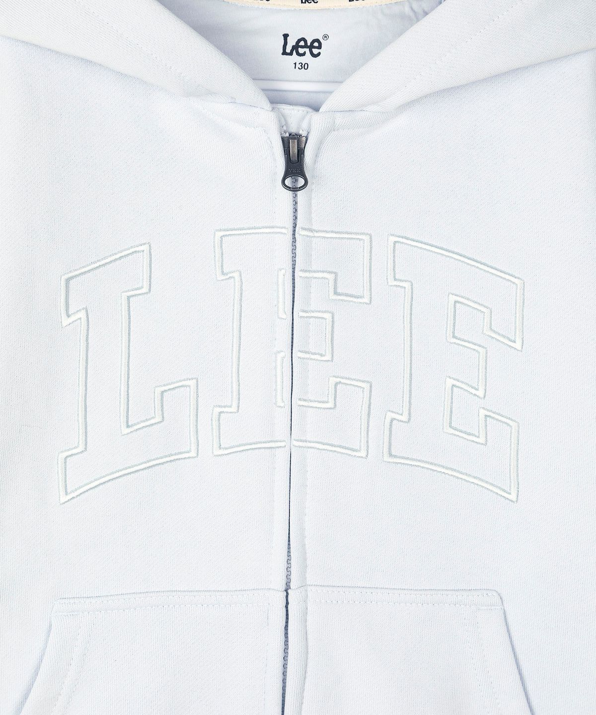 리 키즈(LEE KIDS) 컬리지 빅로고 후드집업 스카이블루 LK2603HZ20SB