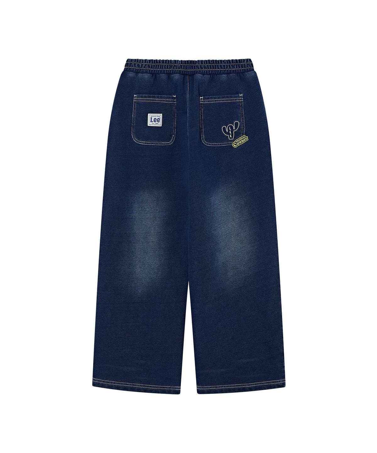 리 키즈(LEE KIDS) 인디고 자수 루즈 와이드 스트레이트 스웻 팬츠 인디고 LK2603JP15IN