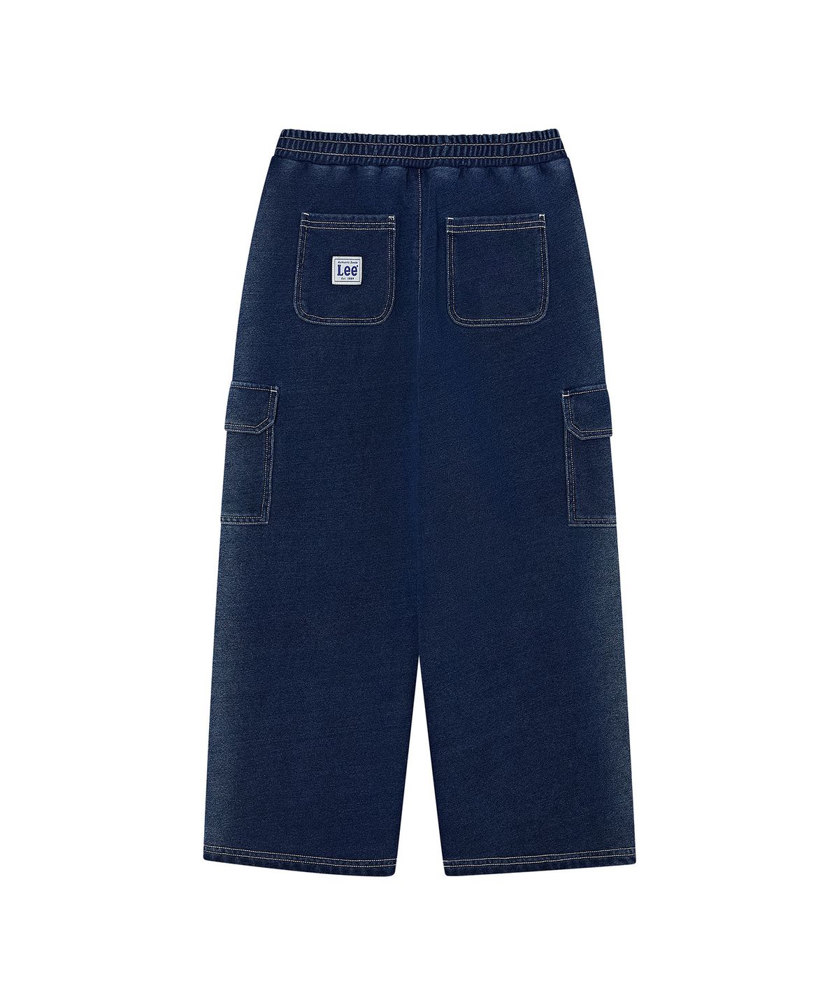 리 키즈(LEE KIDS) 인디고 카고 루즈 와이드 스트레이트 스웻 팬츠 인디고 LK2603JP14IN