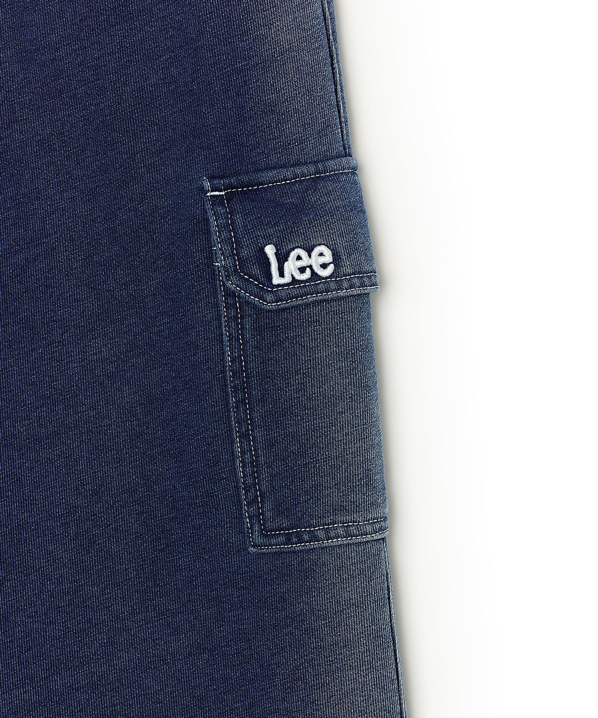 리 키즈(LEE KIDS) 인디고 카고 루즈 와이드 스트레이트 스웻 팬츠 인디고 LK2603JP14IN