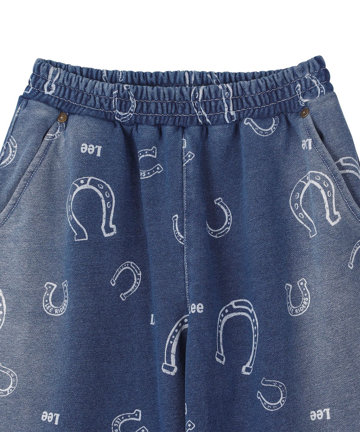 리 키즈(LEE KIDS) 인디고 올오버 카우보이 루즈 와이드 스트레이트 스웻 팬츠 인디고 LK2603JP12IN