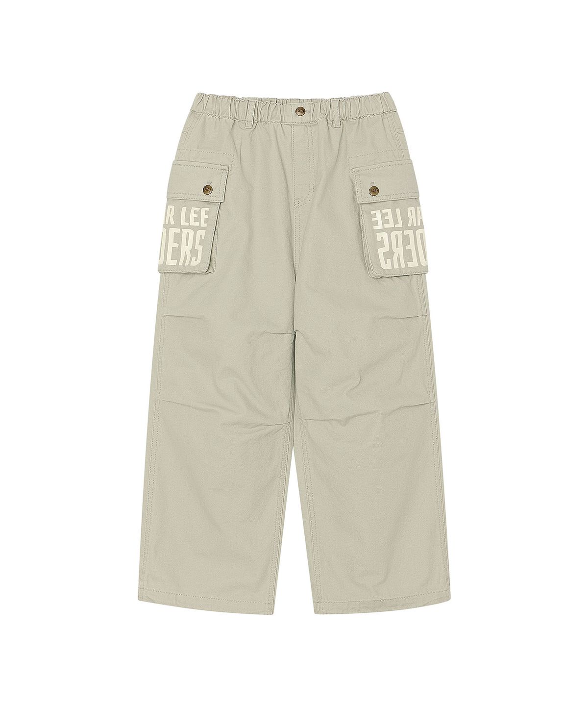 리 키즈(LEE KIDS) 타이포그래피 와이드 스트레이트 코튼 팬츠 올리브 LK2603CP31OL
