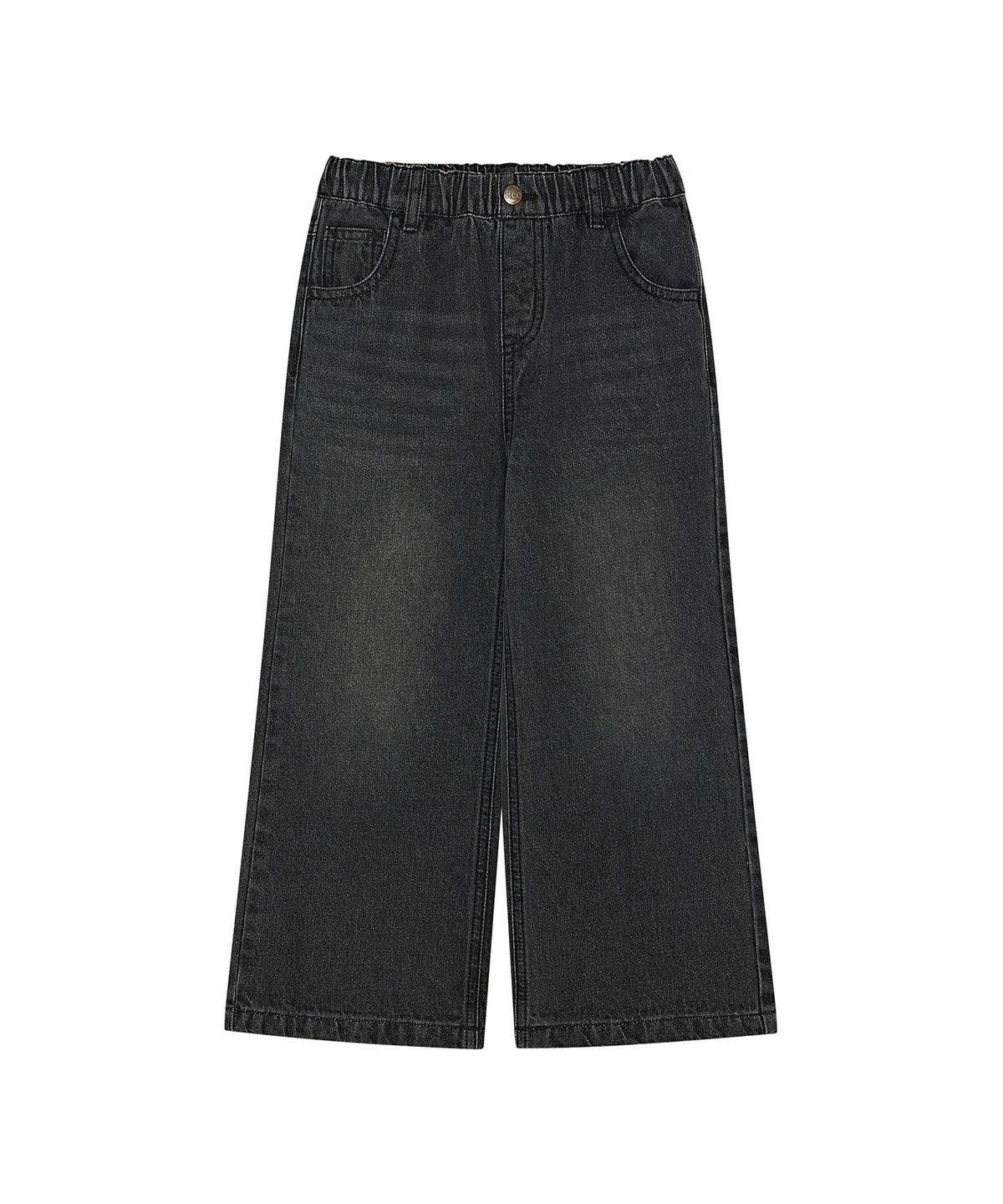 리 키즈(LEE KIDS) 루즈 스트레이트 벨바텀 데님 팬츠 블랙 LK2603IP70BK
