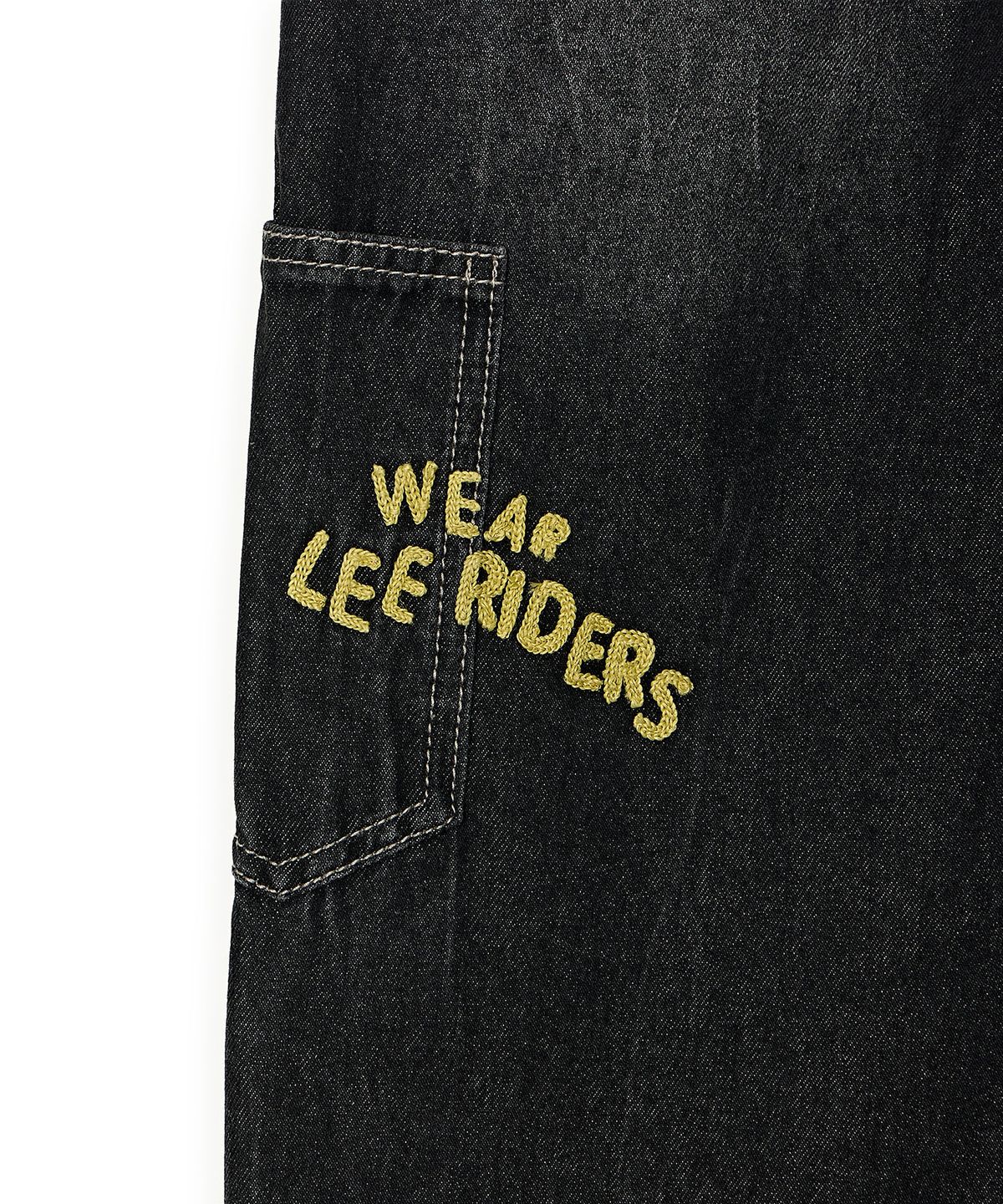리 키즈(LEE KIDS) 자수 와이드 스트레이트 데님 팬츠 블랙 LK2603IP32BK