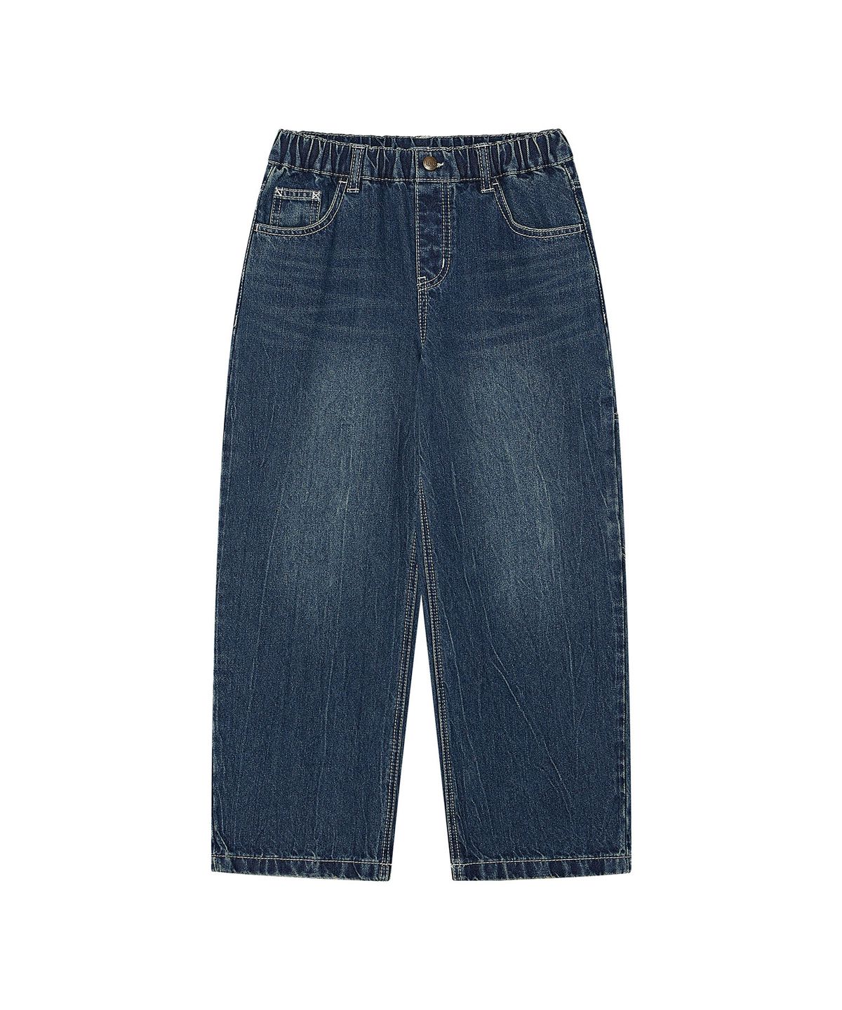 리 키즈(LEE KIDS) 자수 와이드 스트레이트 데님 팬츠 인디고 LK2603IP32IN