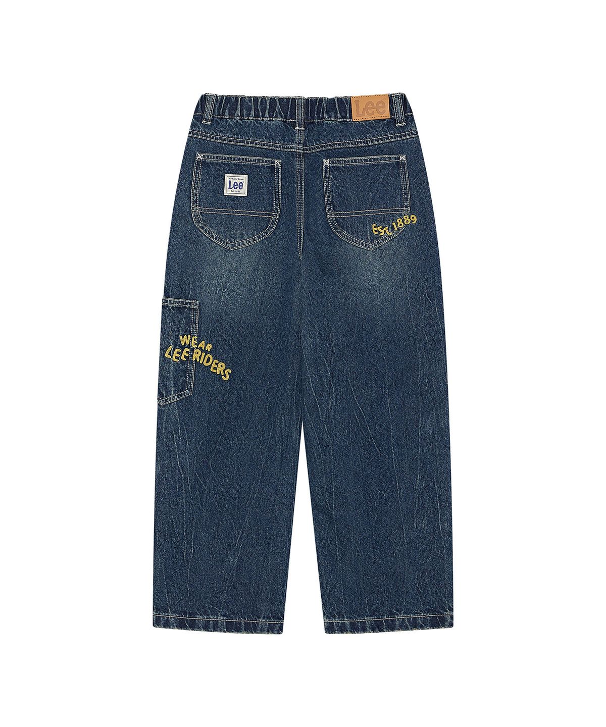 리 키즈(LEE KIDS) 자수 와이드 스트레이트 데님 팬츠 인디고 LK2603IP32IN