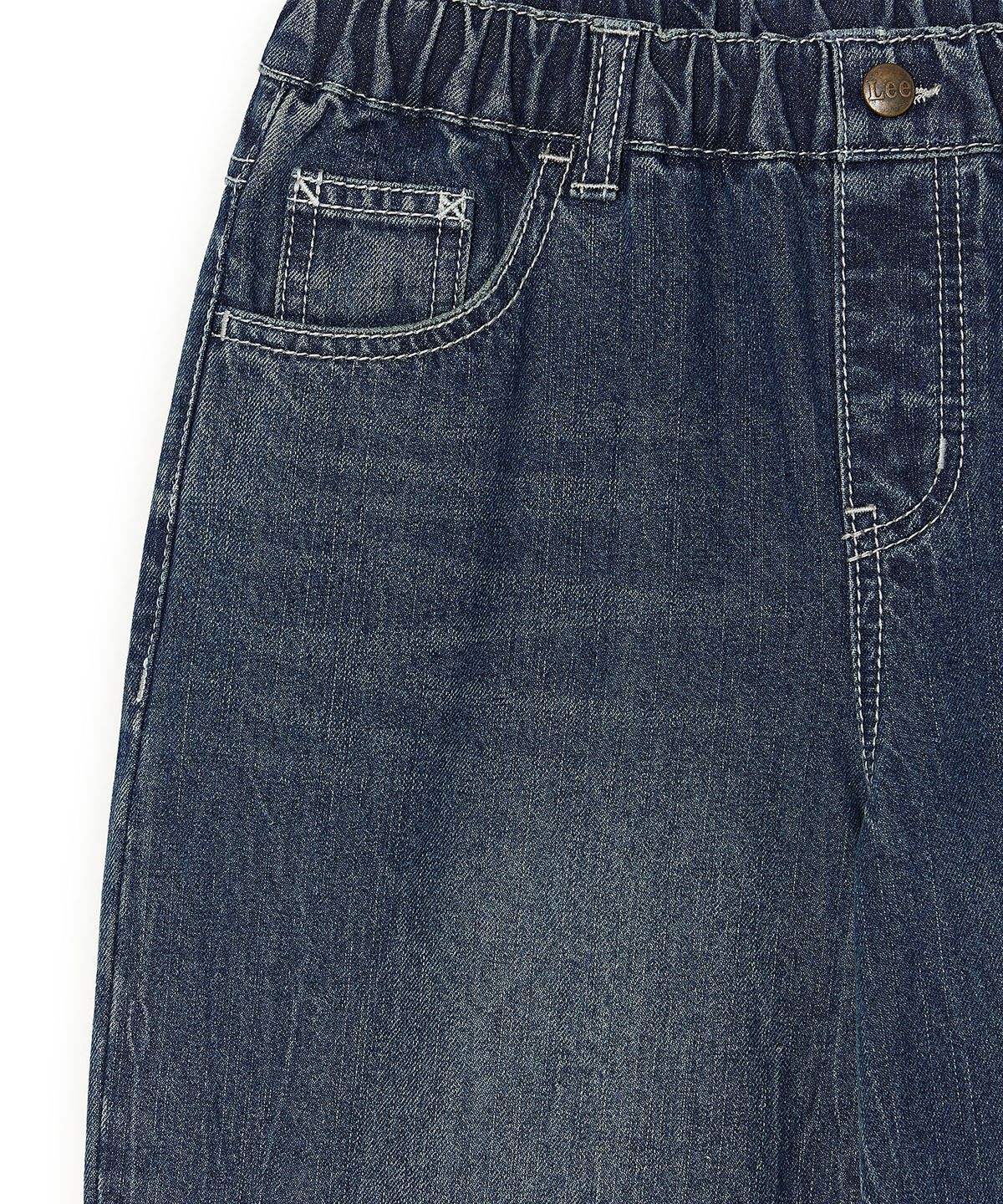 리 키즈(LEE KIDS) 자수 와이드 스트레이트 데님 팬츠 인디고 LK2603IP32IN