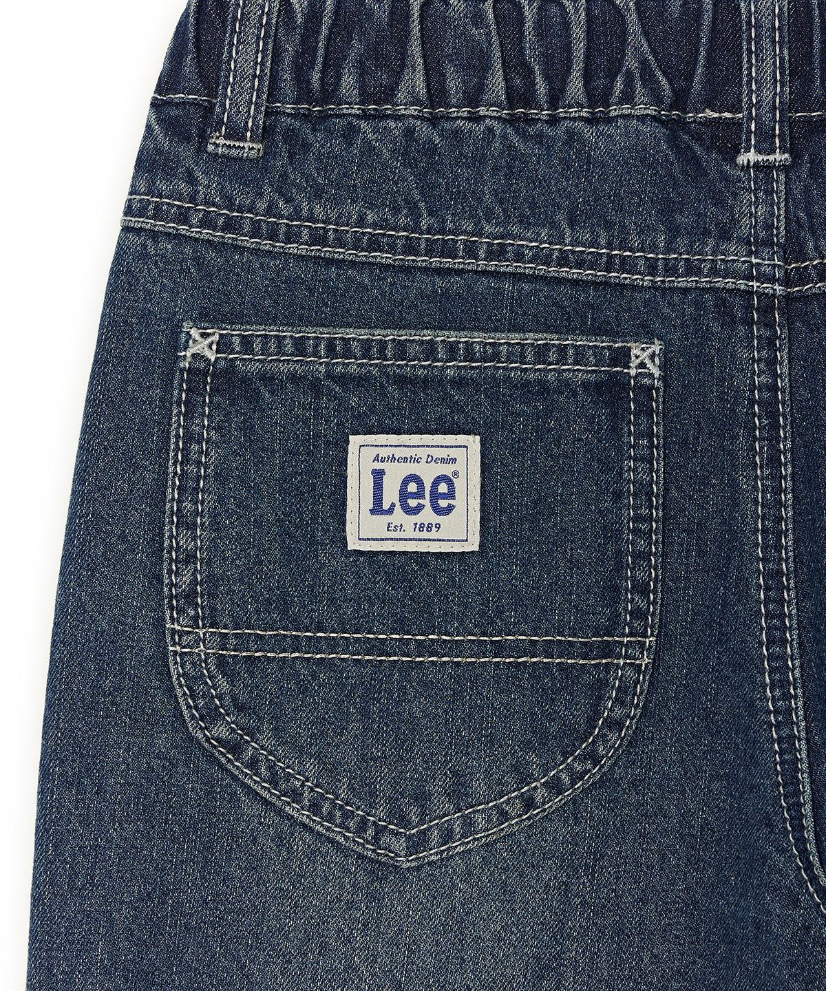 리 키즈(LEE KIDS) 자수 와이드 스트레이트 데님 팬츠 인디고 LK2603IP32IN