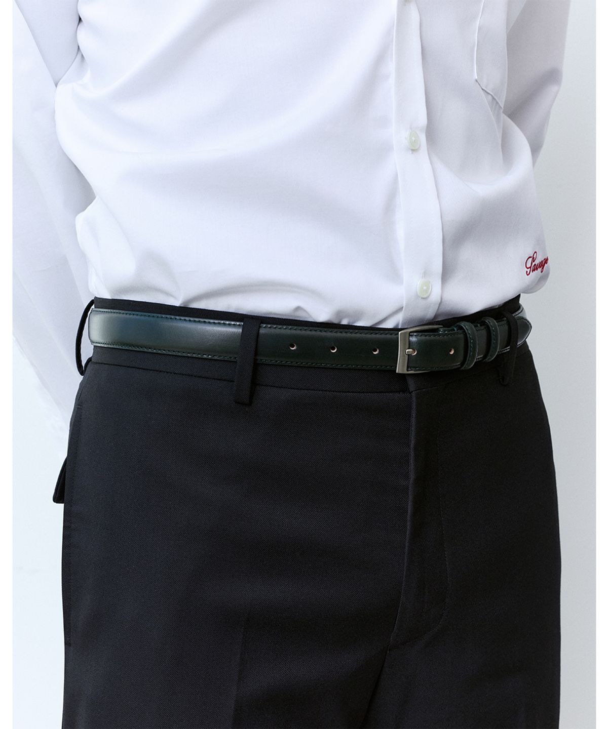 세비지(SAVAGE) 460 Bridle Leather Belt - Bottle Green