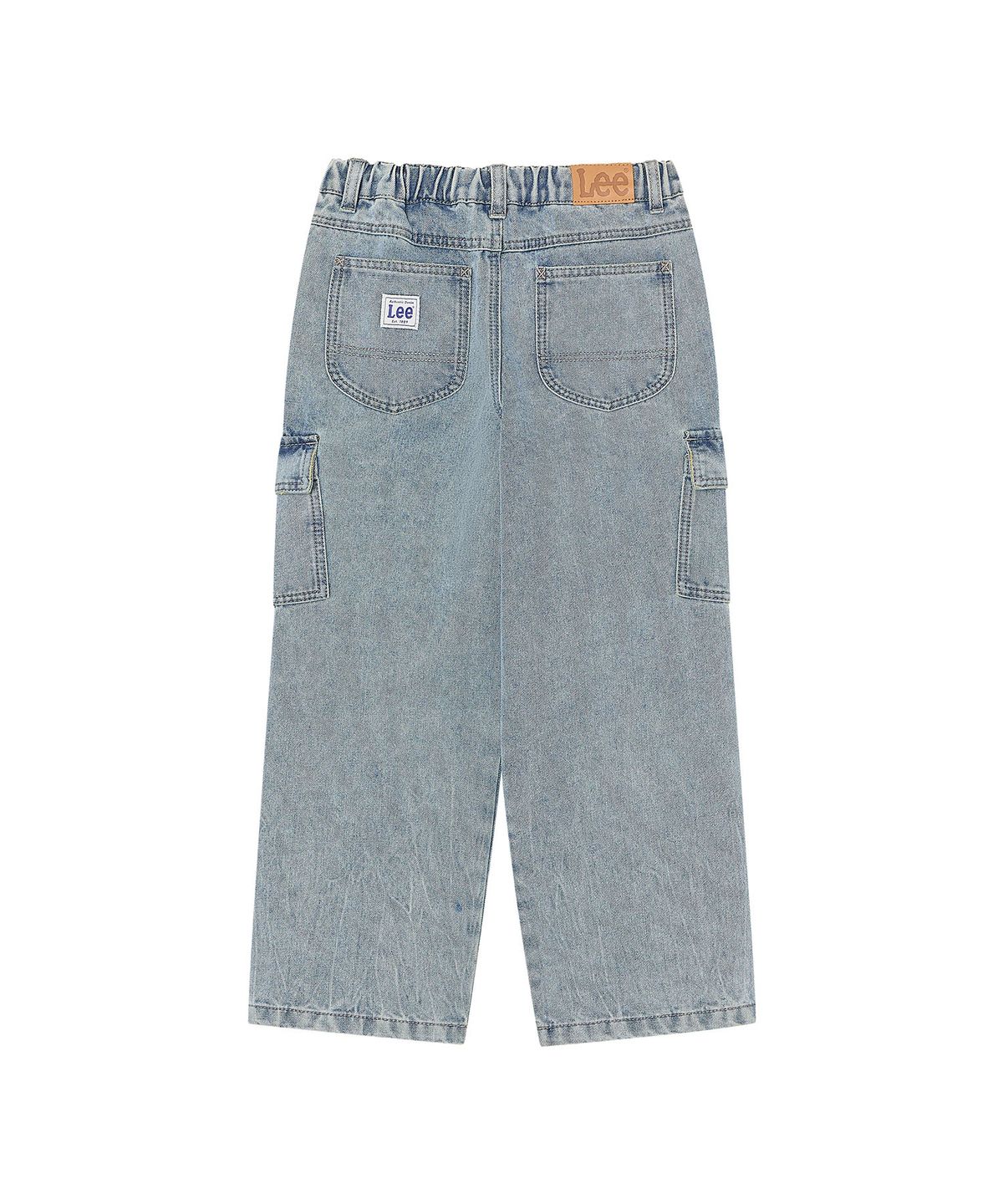 리 키즈(LEE KIDS) 카고 루즈 스트레이트 데님 팬츠 인디고라이트 LK2603IP21IL