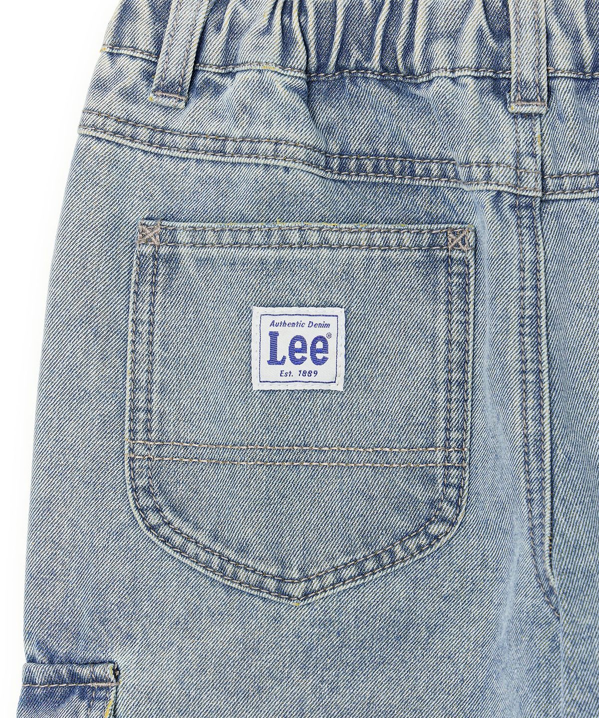 리 키즈(LEE KIDS) 카고 루즈 스트레이트 데님 팬츠 인디고라이트 LK2603IP21IL